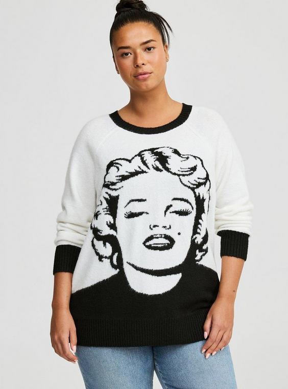 Marilyn Monroe Face Vegan Cashmere Sweater Product Image