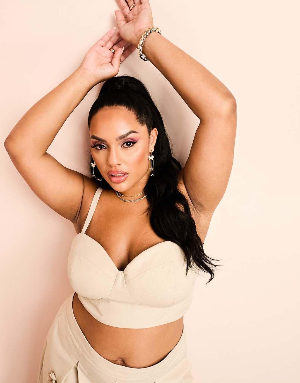 ASOS LUXE Curve 3 piece cupped bralette Product Image