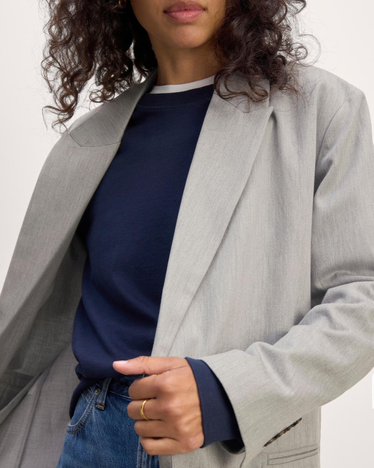 Womens Double-Breasted Blazer in Buttersmooth by Everlane in Heather ST-Shirtl, Size 0 Product Image
