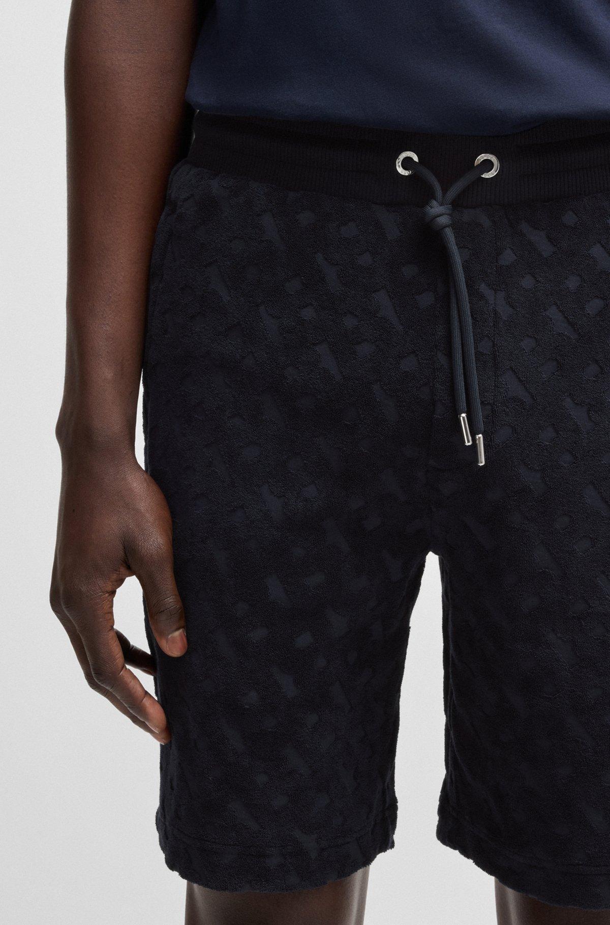 Cotton shorts with all-over monogram jacquard Product Image