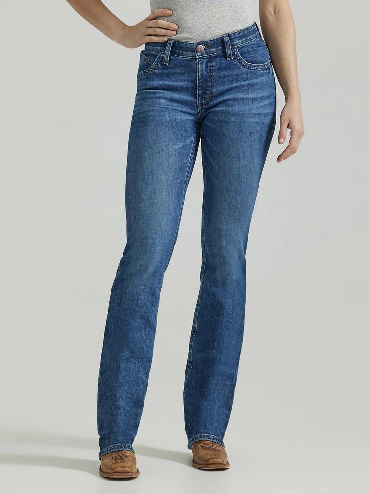 SALE Wrangler® Ladies' Ultimate Riding Willow Mid Rise Boot Cut Jeans in Jennifer Product Image