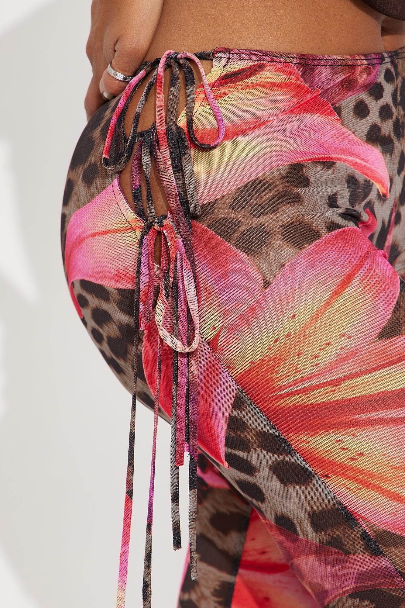 Itati Leopard Mesh Flare Pant - Brown/combo Product Image