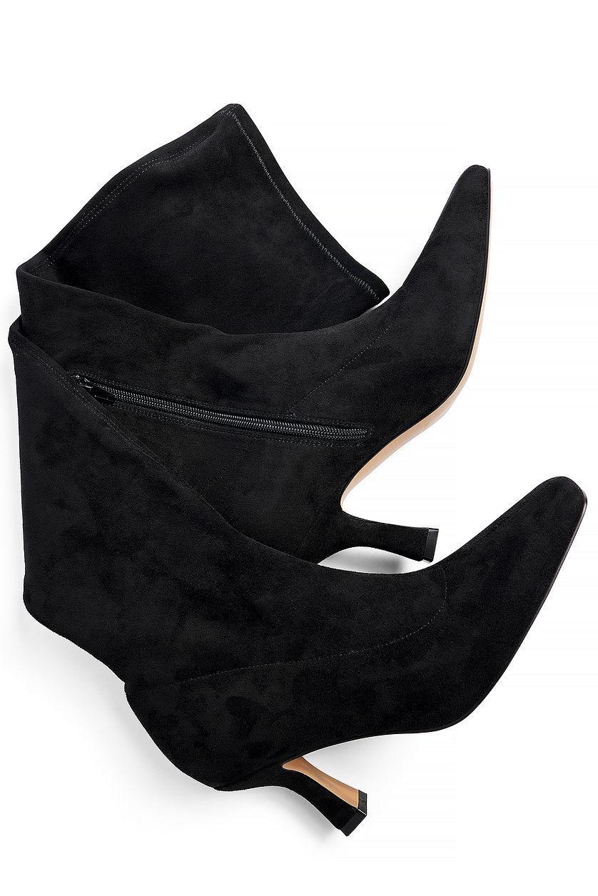 Faux Suede Fitted Knee High Boots Product Image