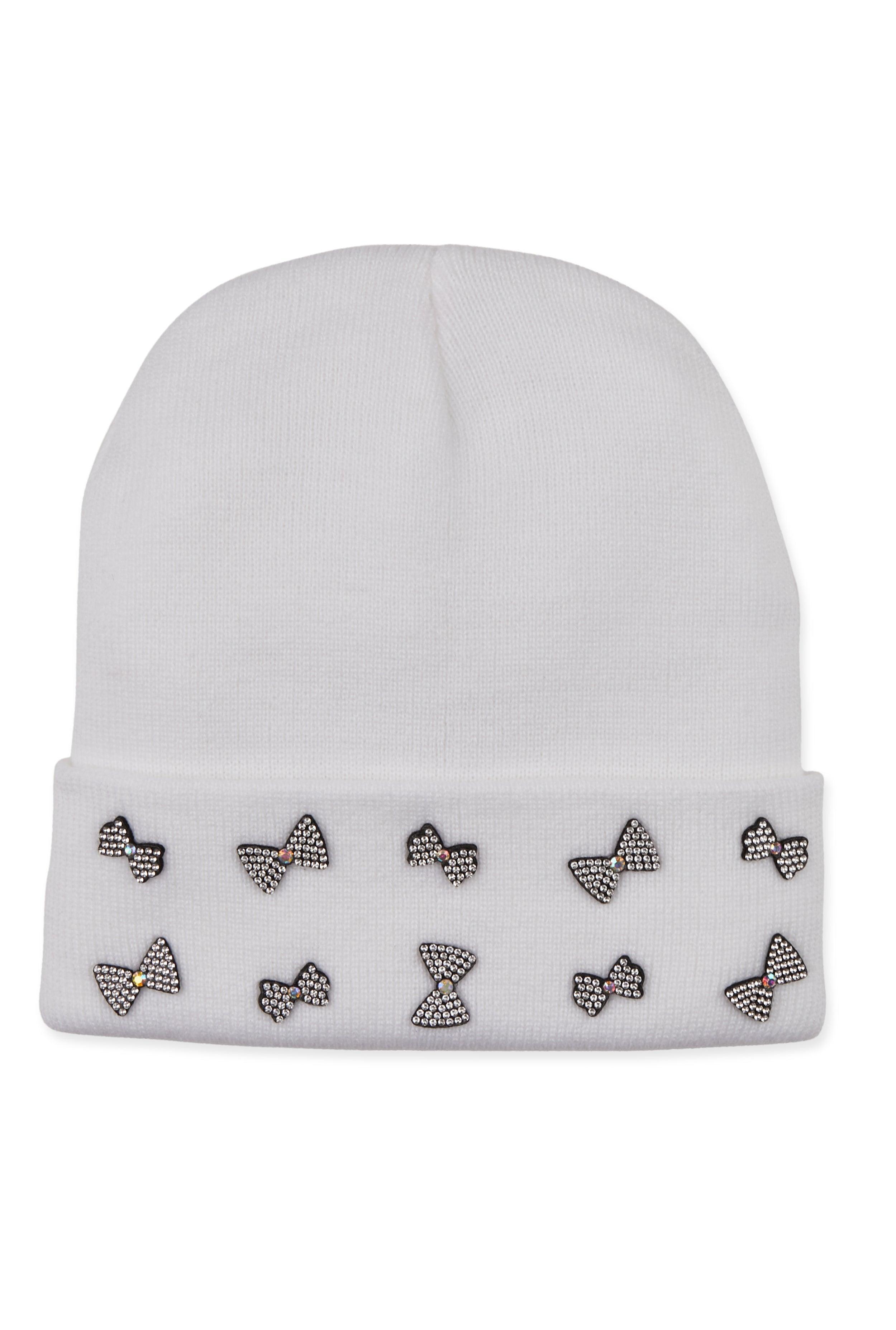 Rhinestone Bow Beanie Female Product Image