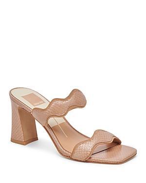 Dolce Vita Womens Ilva Square Toe Scalloped Strap High Heel Sandals Product Image