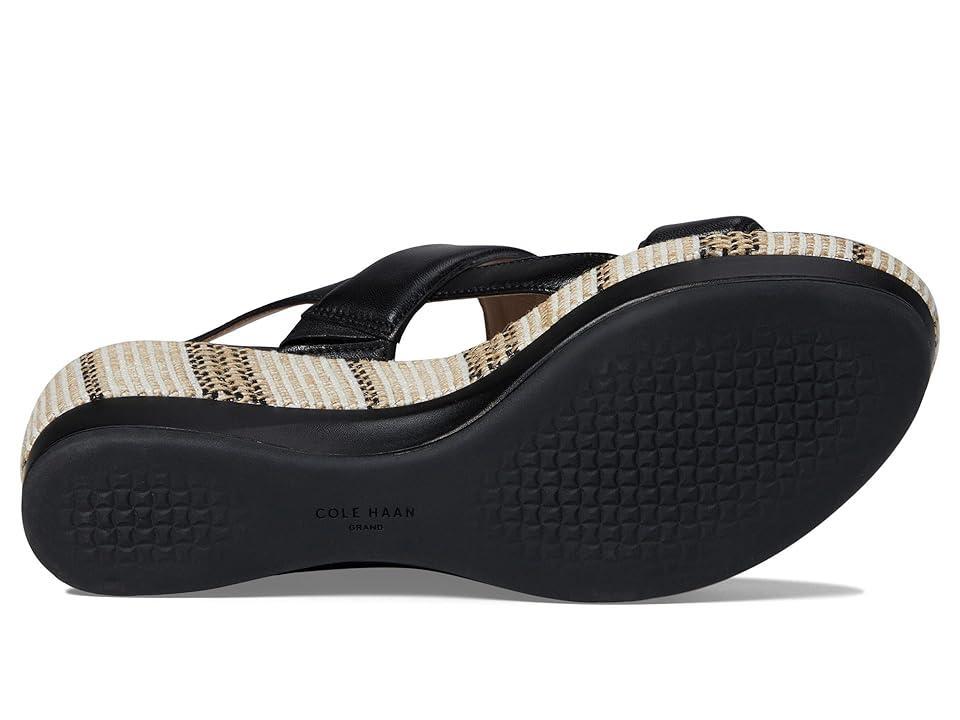 Cole Haan Aislin Wedge Sandal Leather/Canvas) Women's Sandals Product Image