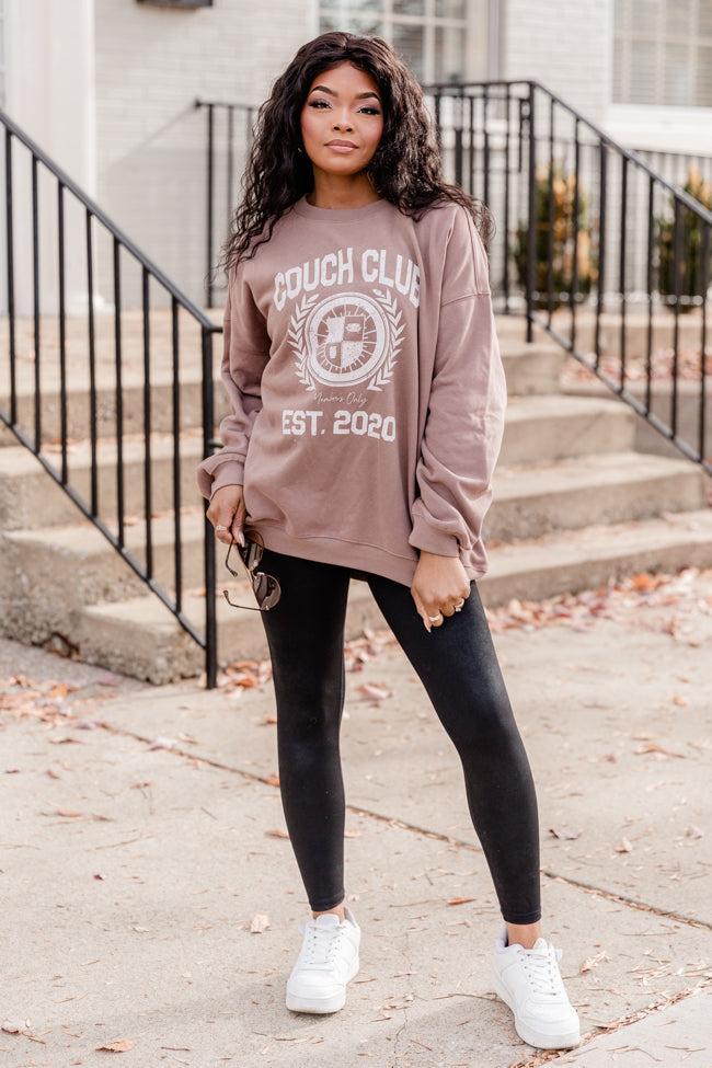 Couch Club Mocha Oversized Graphic Sweatshirt Product Image