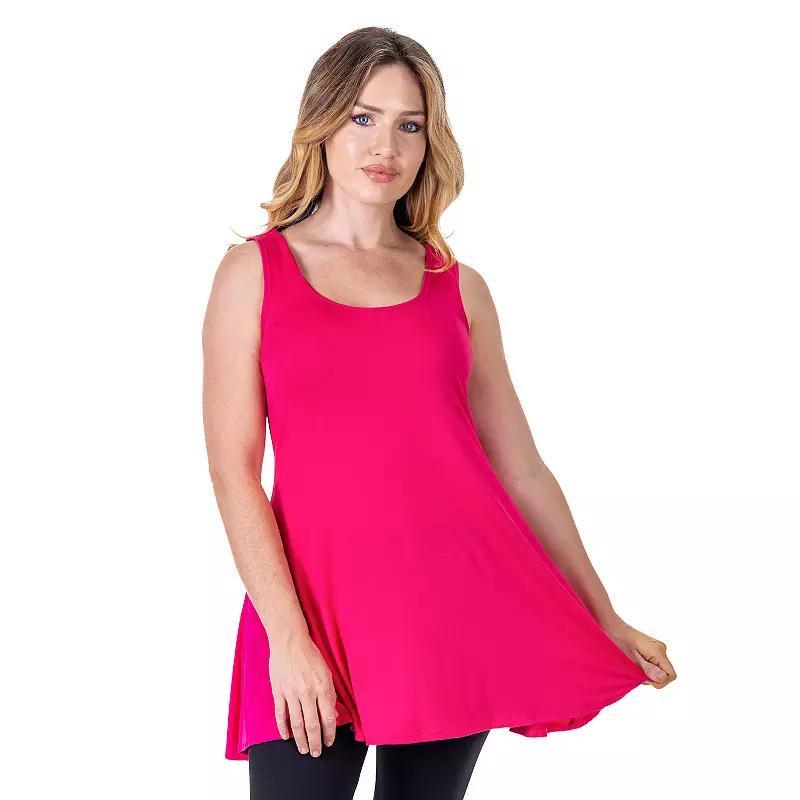 Womens 24Seven Comfort Apparel Scoop Neck Sleeveless Tunic Top Product Image