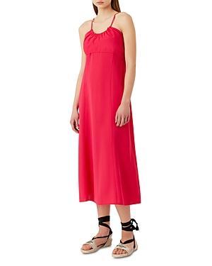 Sleeveless Scoop-Neck Crepe Midi Dress Product Image