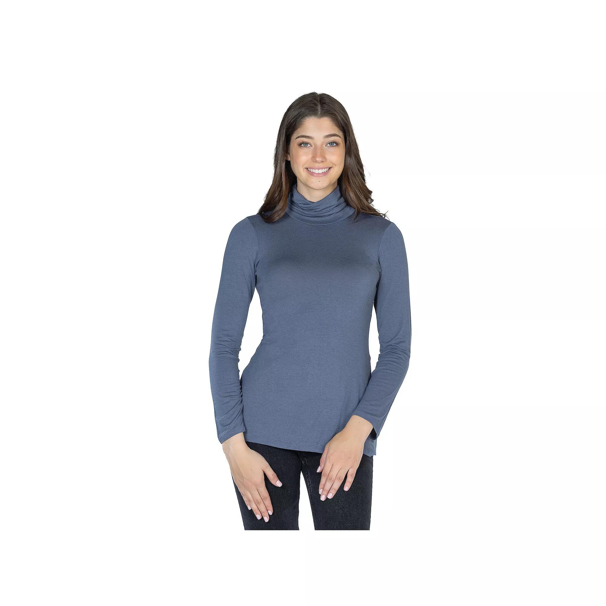 Women's 24Seven Comfort Apparel Classic Long Sleeve Turtleneck,  Product Image
