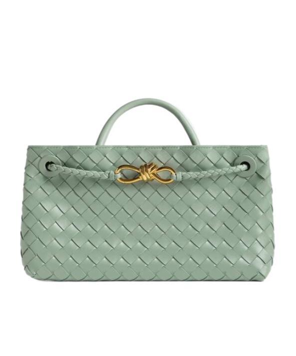 BOTTEGA VENETA Leather Andiamo East-west Top-handle Bag In New Sage Product Image