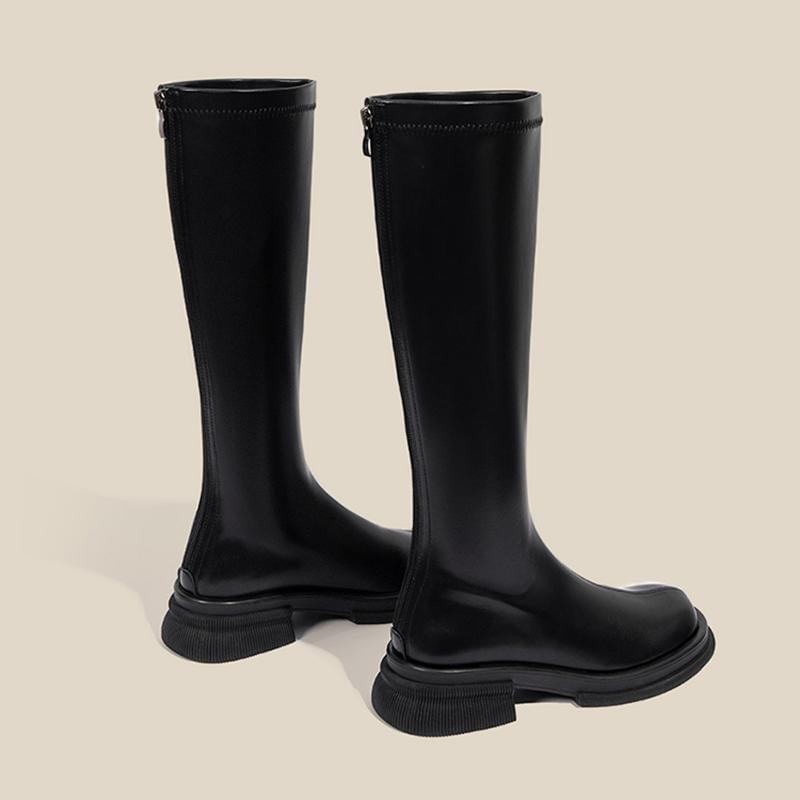 Faux Leather Platform Tall Boots Product Image