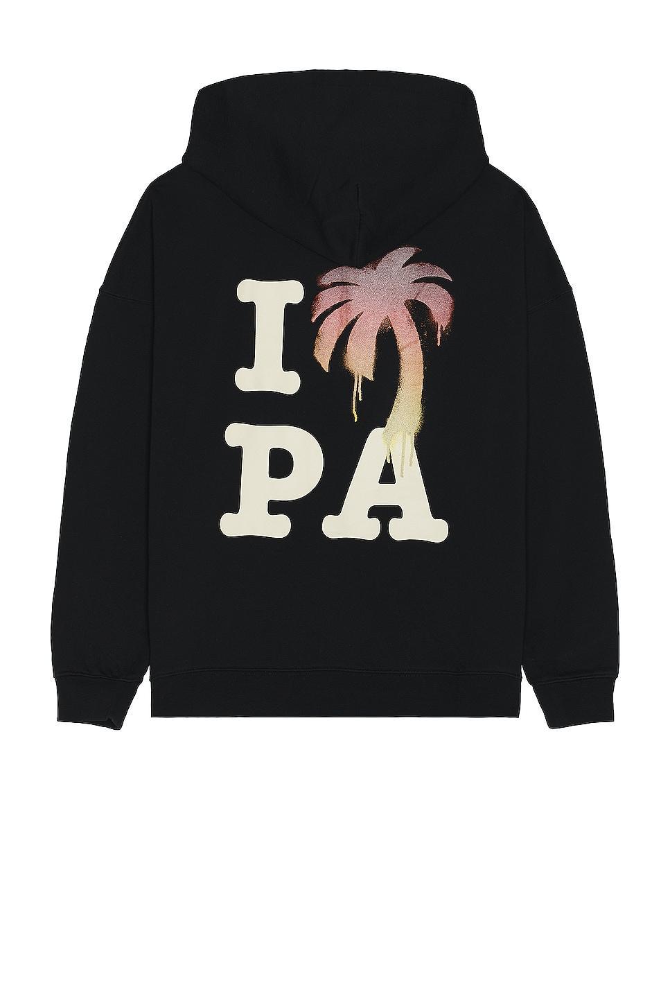 Palm Angels I Love PA Hoodie in Black. Size S. Product Image