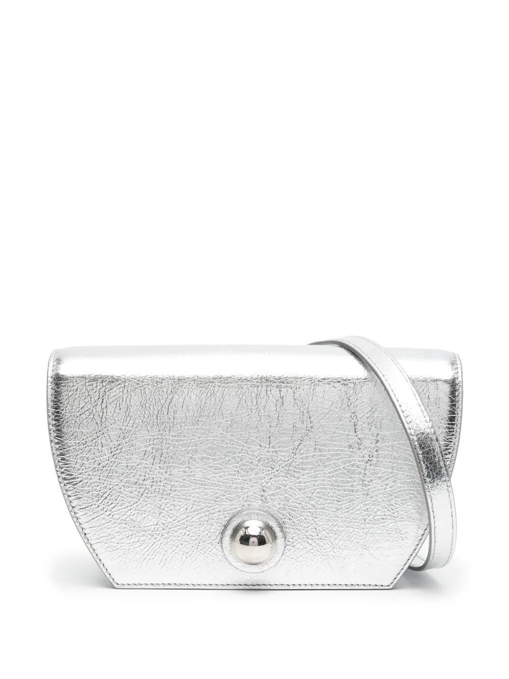 FURLA Metallic-leather Cross Body Bag In Silver Product Image