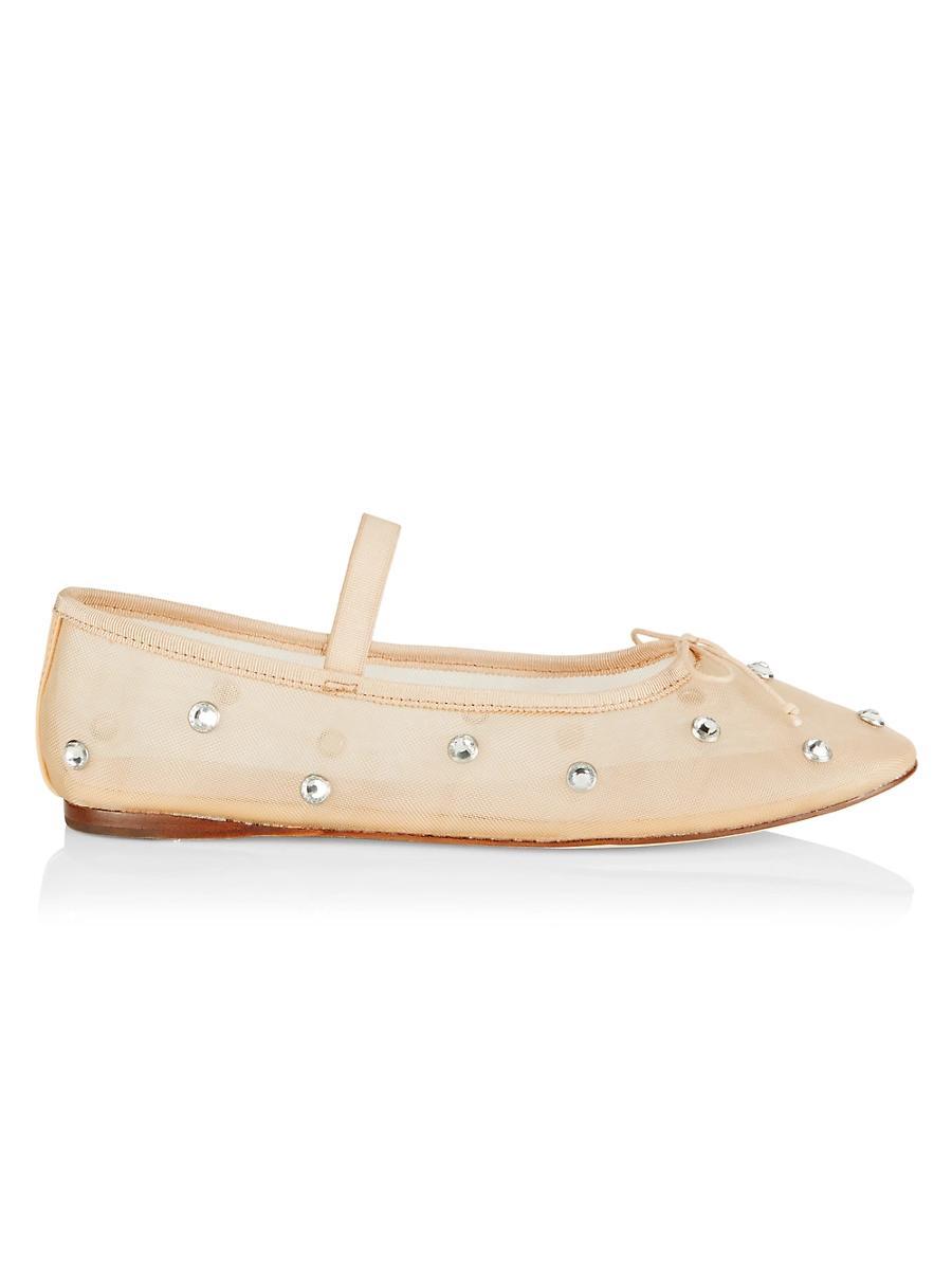 Leonie Crystal Mesh Ballerina Flats Product Image