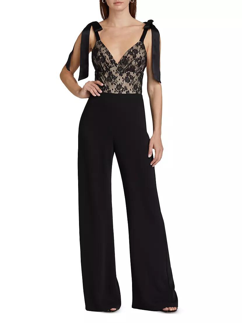 Audrielle Lace Bow Jumpsuit Product Image