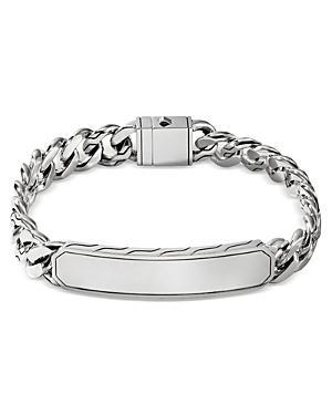 John Hardy Mens Sterling Silver Carved Chain Id Plate Curb Link Bracelet Product Image