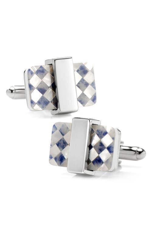 Mens Ox & Bull Trading Co. Checkered Mother Of Pearl Cufflinks Product Image