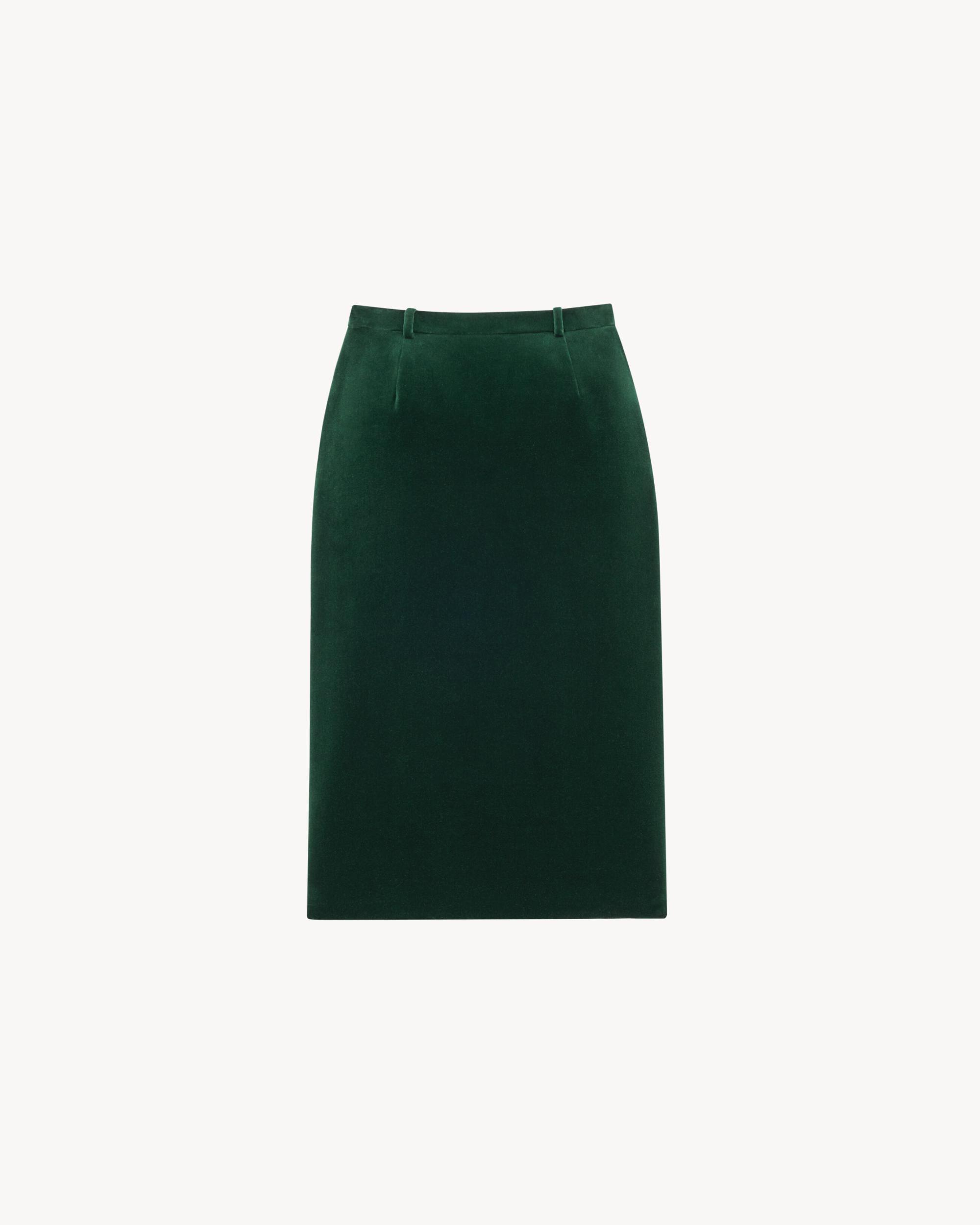 midi wrap skirt in cotton velvet Product Image
