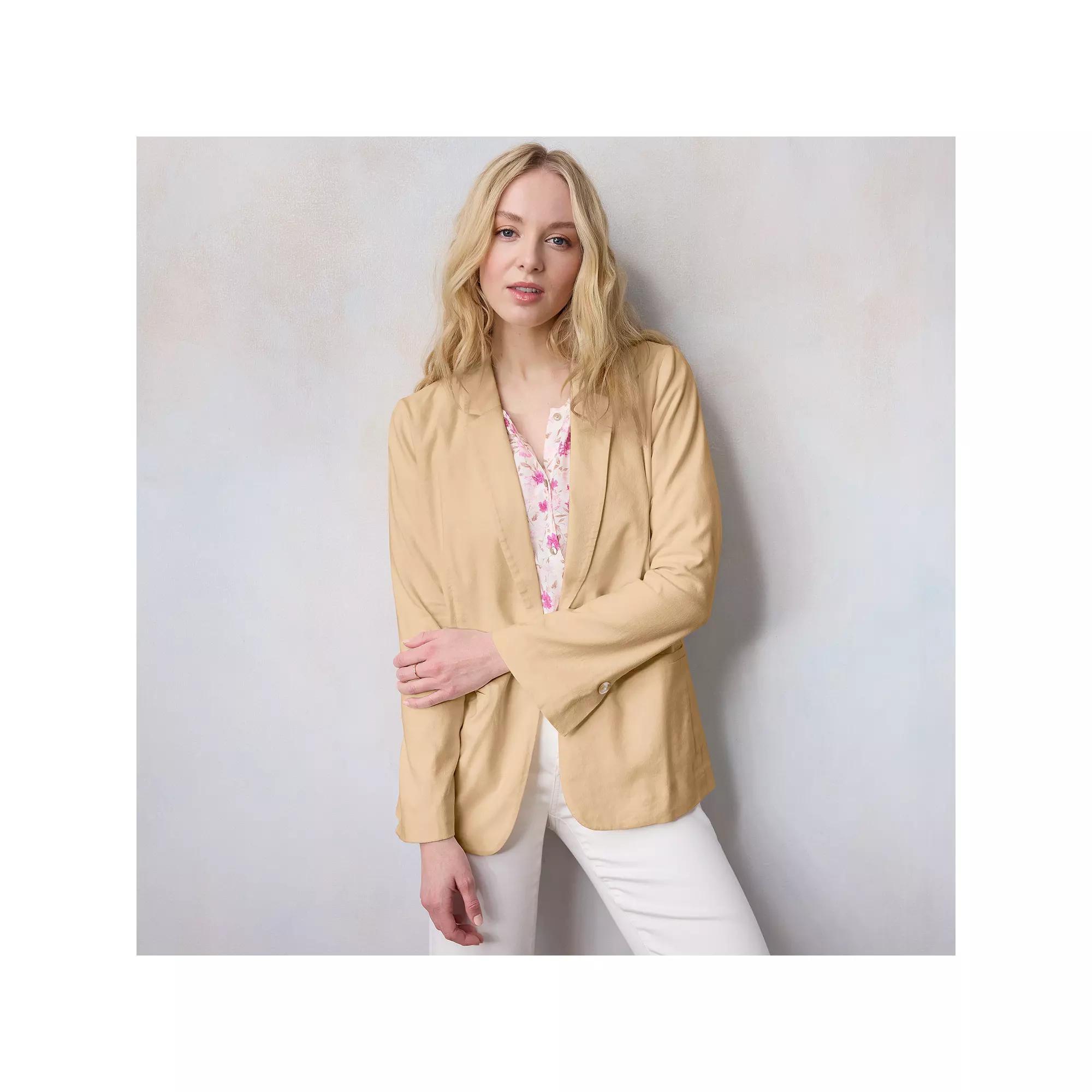 Women's LC Lauren Conrad Notch Collar 1-Button Blazer Jacket,  Product Image