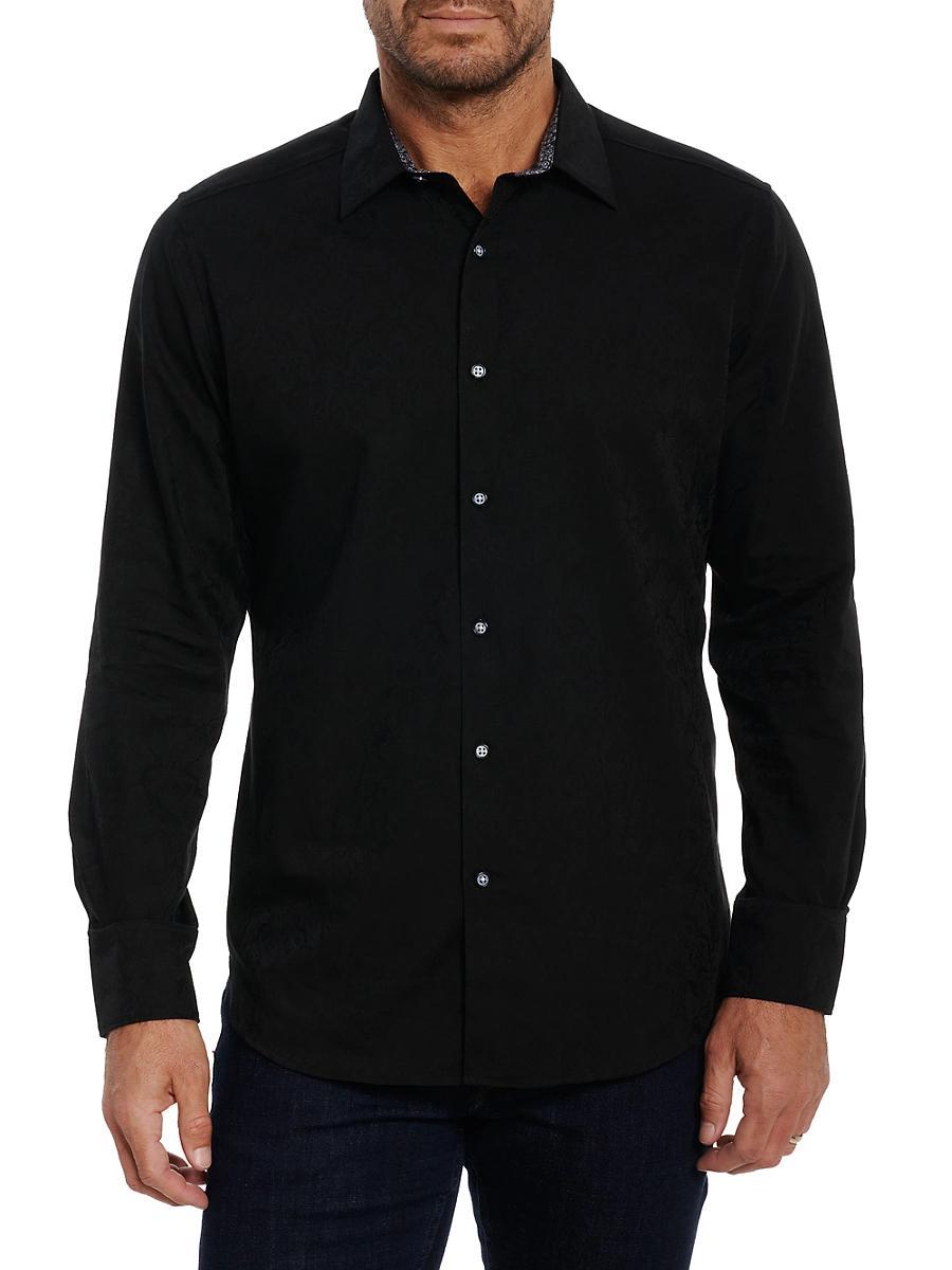 Mens Highland Stretch Cotton Jacquard Sport Shirt Product Image