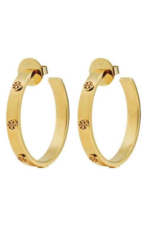 Womens Miller Goldtone Logo Hoop Earrings Product Image