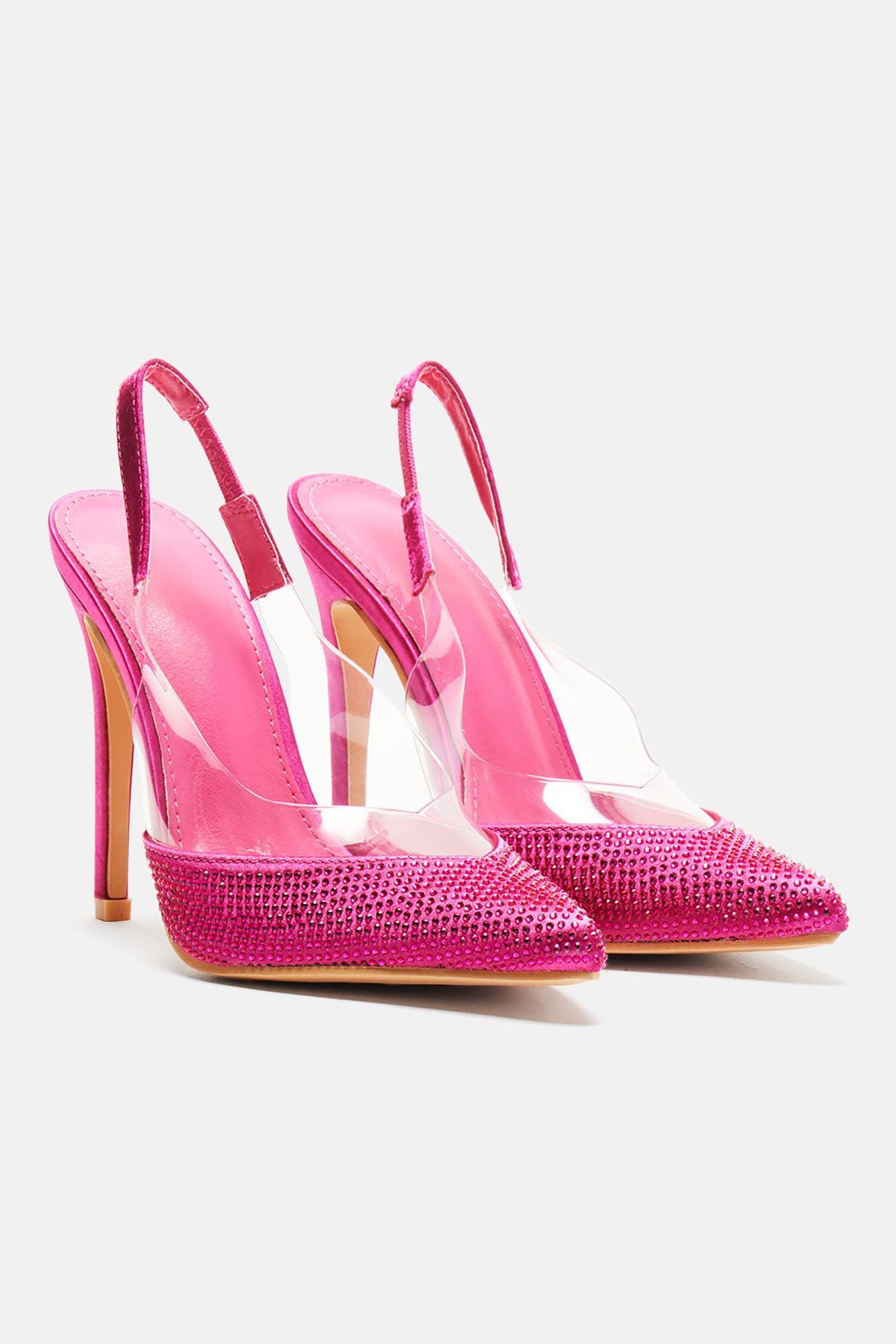 Everly Embellished Slingback Pumps - Pink Product Image