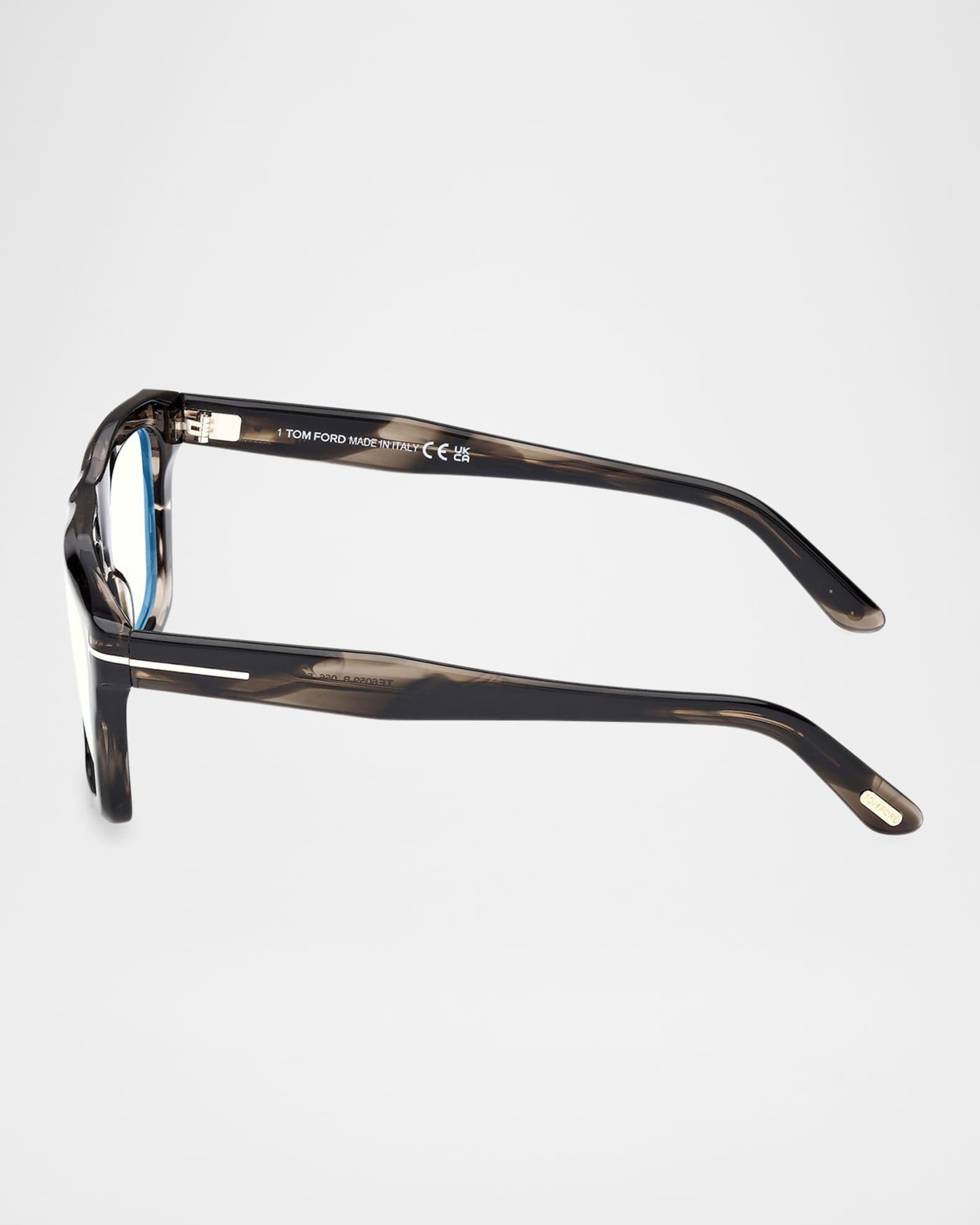 Men's FT6059-BM Acetate Rectangle Blue-Block Optical Frames  Product Image