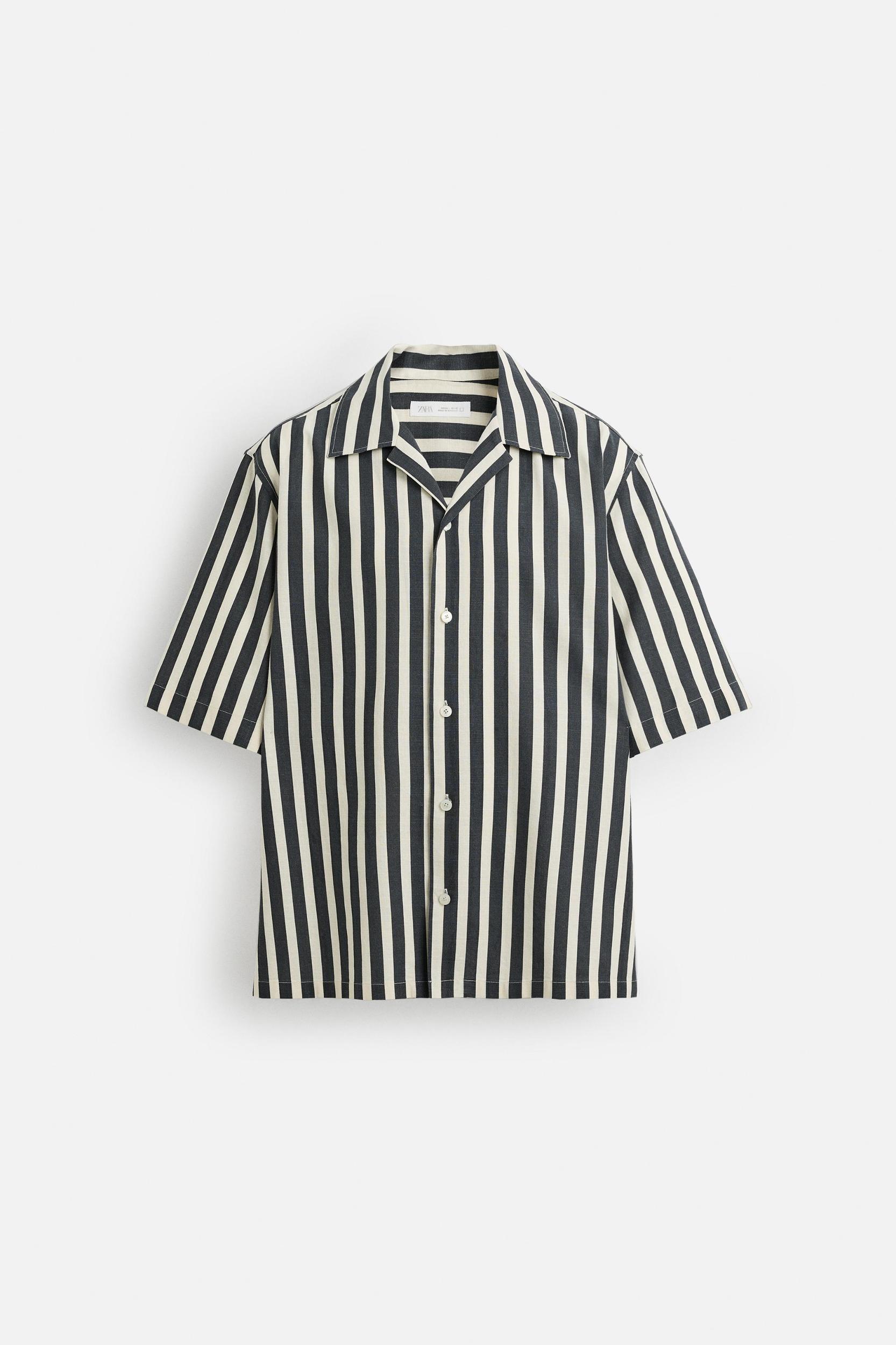 TEXTURED WEAVE STRIPED SHIRT Product Image