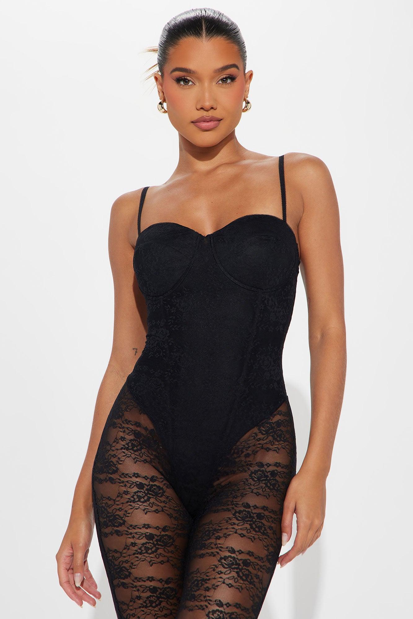 Gone at Last Lace Capri Jumpsuit - Black Product Image