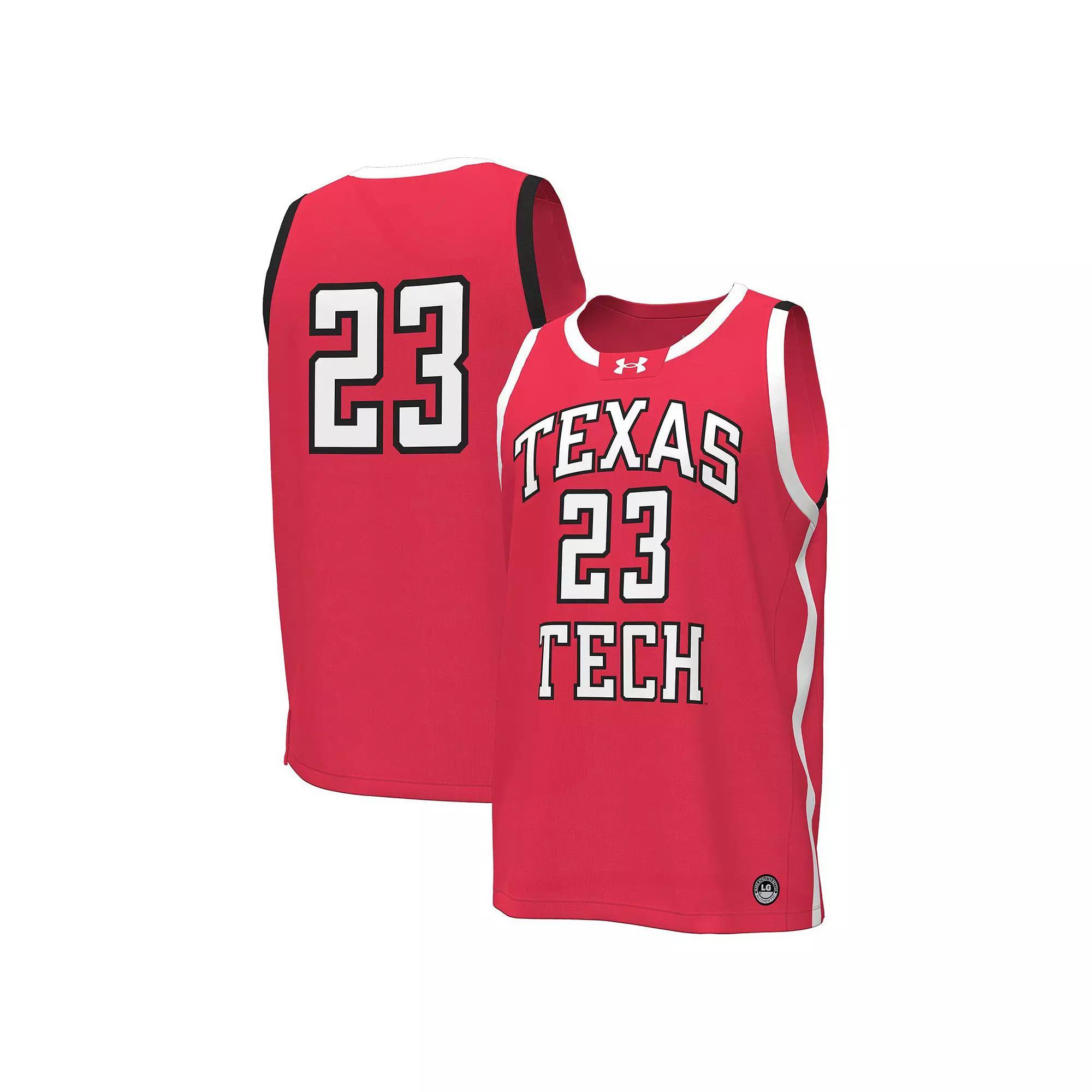 Men's Under Armour #23 Red Texas Tech Red Raiders Replica Basketball Jersey,  Product Image