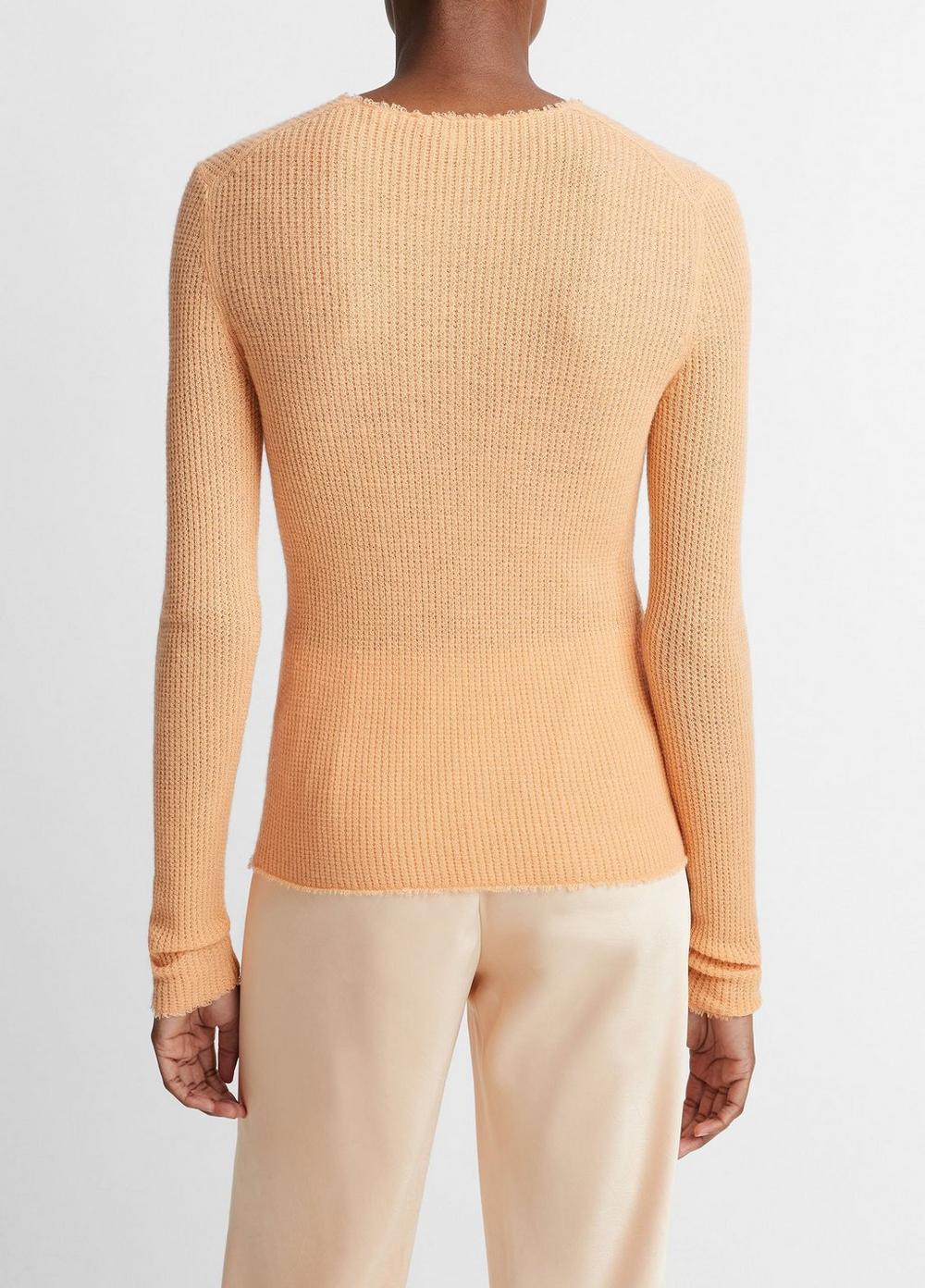 Waffle-Stitched Cashmere-Silk Sweater Product Image