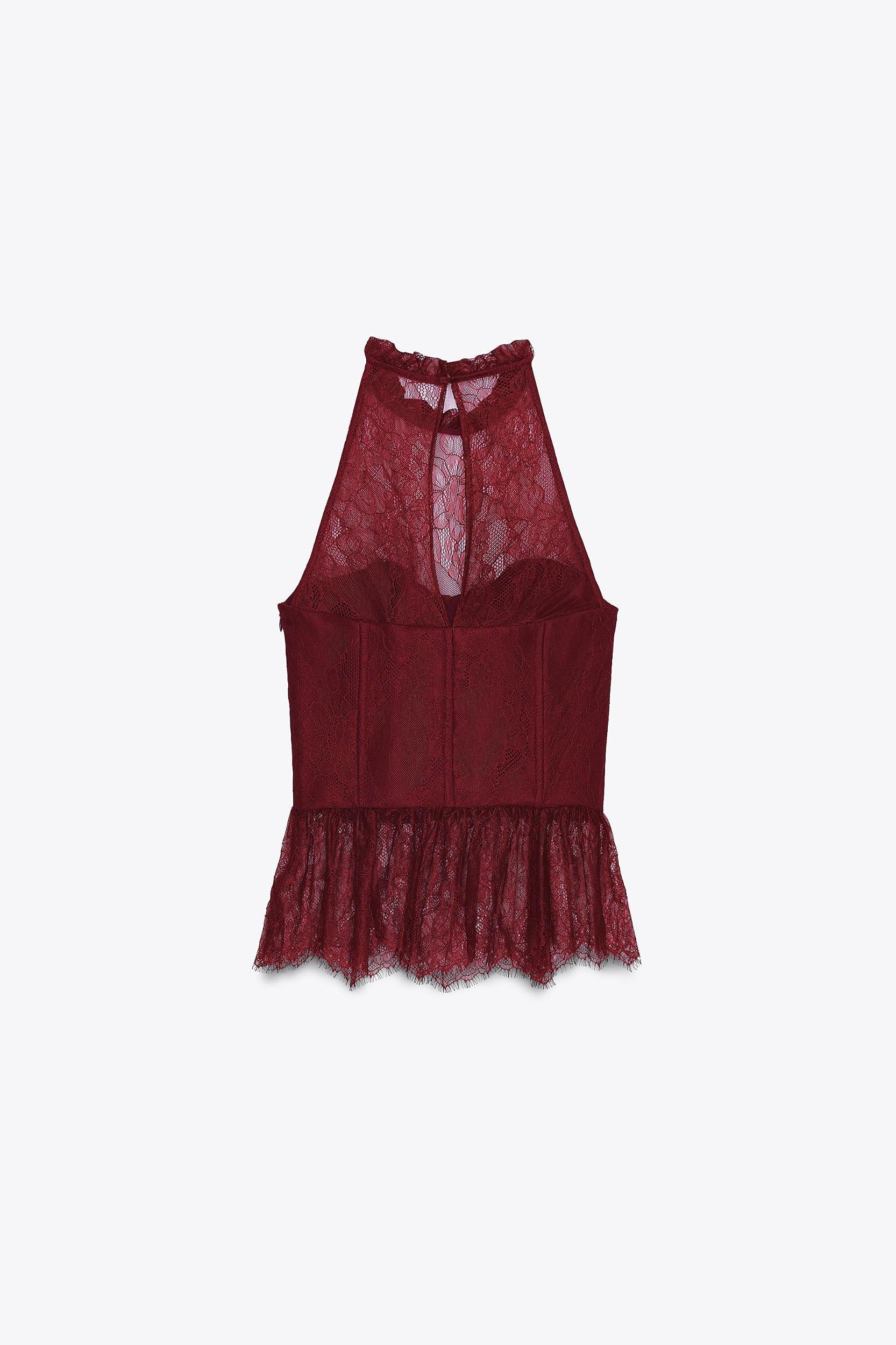 LACE HALTER TOP Product Image