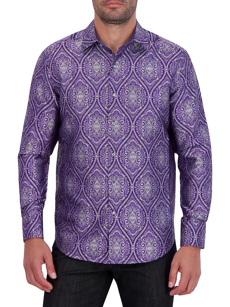 Mens Sovereignty Jacquard Silk Button-Front Shirt Product Image