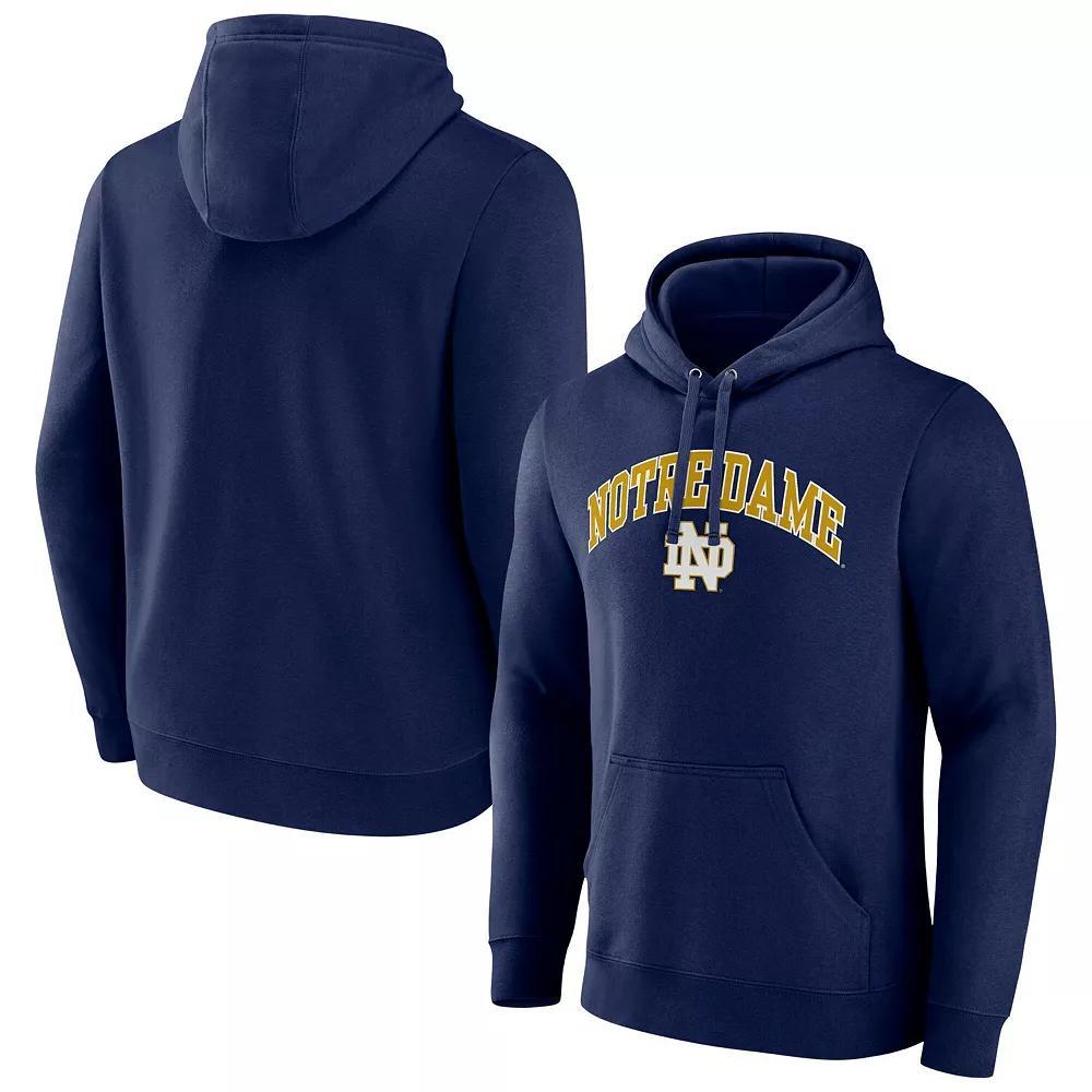 Men's Fanatics Navy Notre Dame Fighting Irish Arched Logo Pullover Hoodie,  Product Image