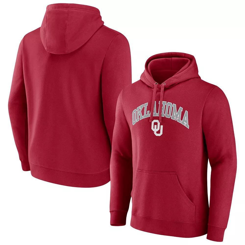 Men's Fanatics Crimson Oklahoma Sooners Arched Logo Pullover Hoodie, Size: 3XL, Red Product Image