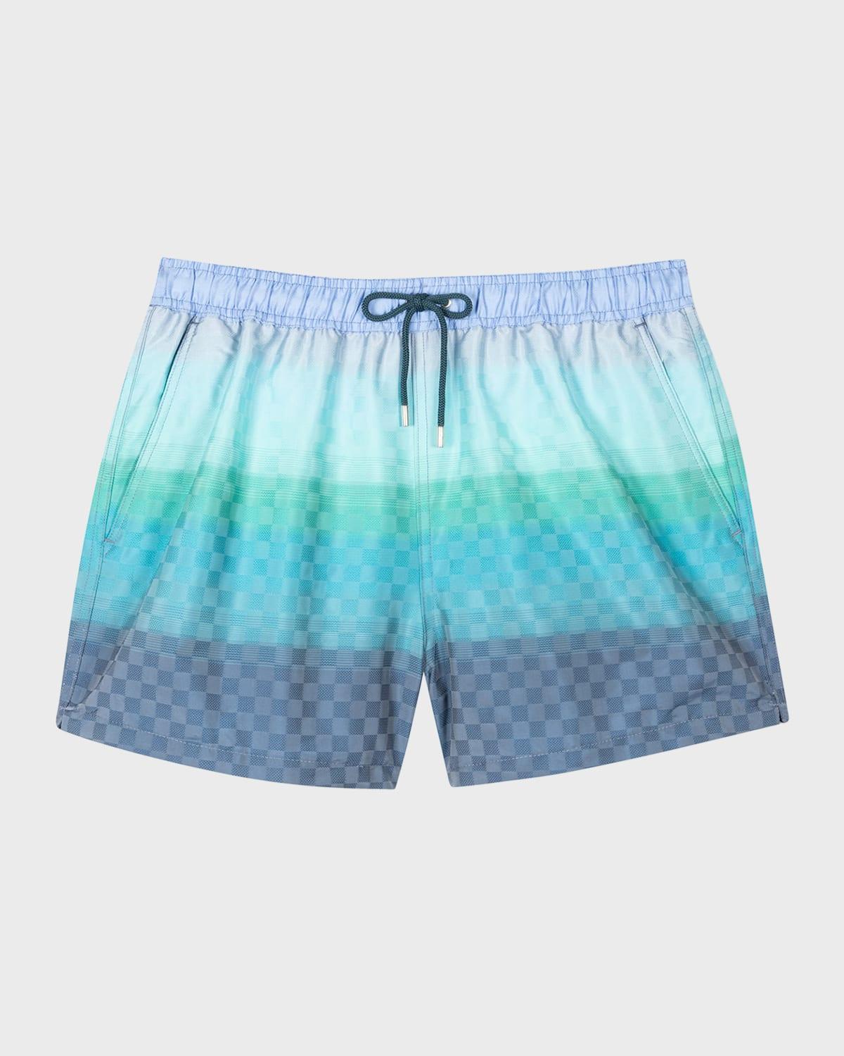 Men's Checkered Degrade Swim Trunks  Product Image