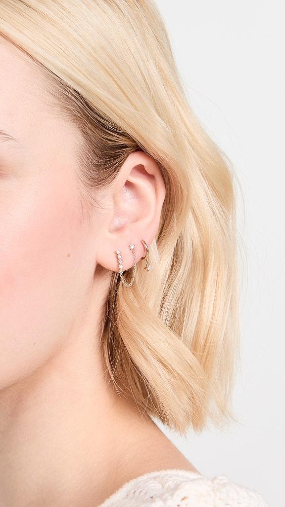 Zoe Chicco 14k Tennis Collection Double Sided Earring | Shopbop Product Image