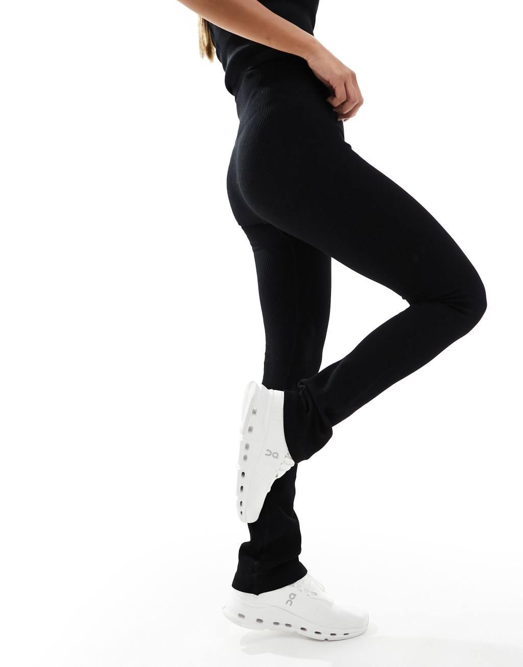 ASOS 4505 Studio seamless slim kick flare legging in black Product Image