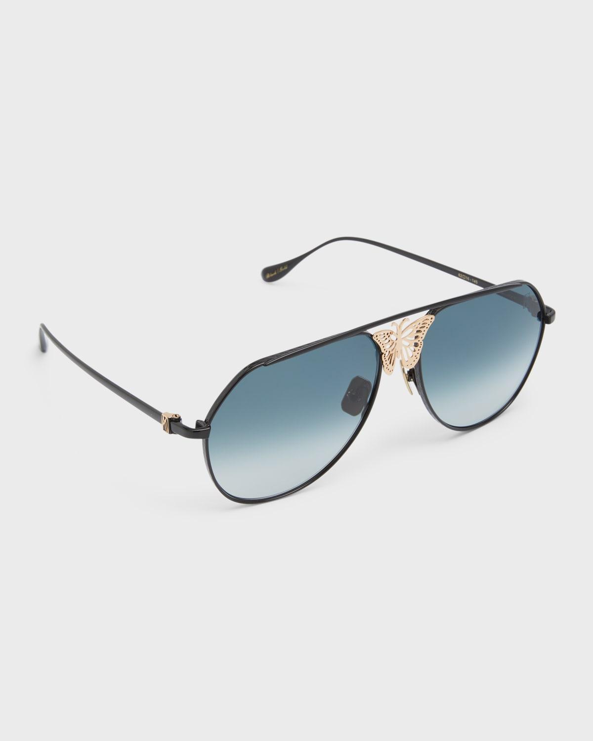 Mens Jaden T Logo Metal Aviator Sunglasses Product Image