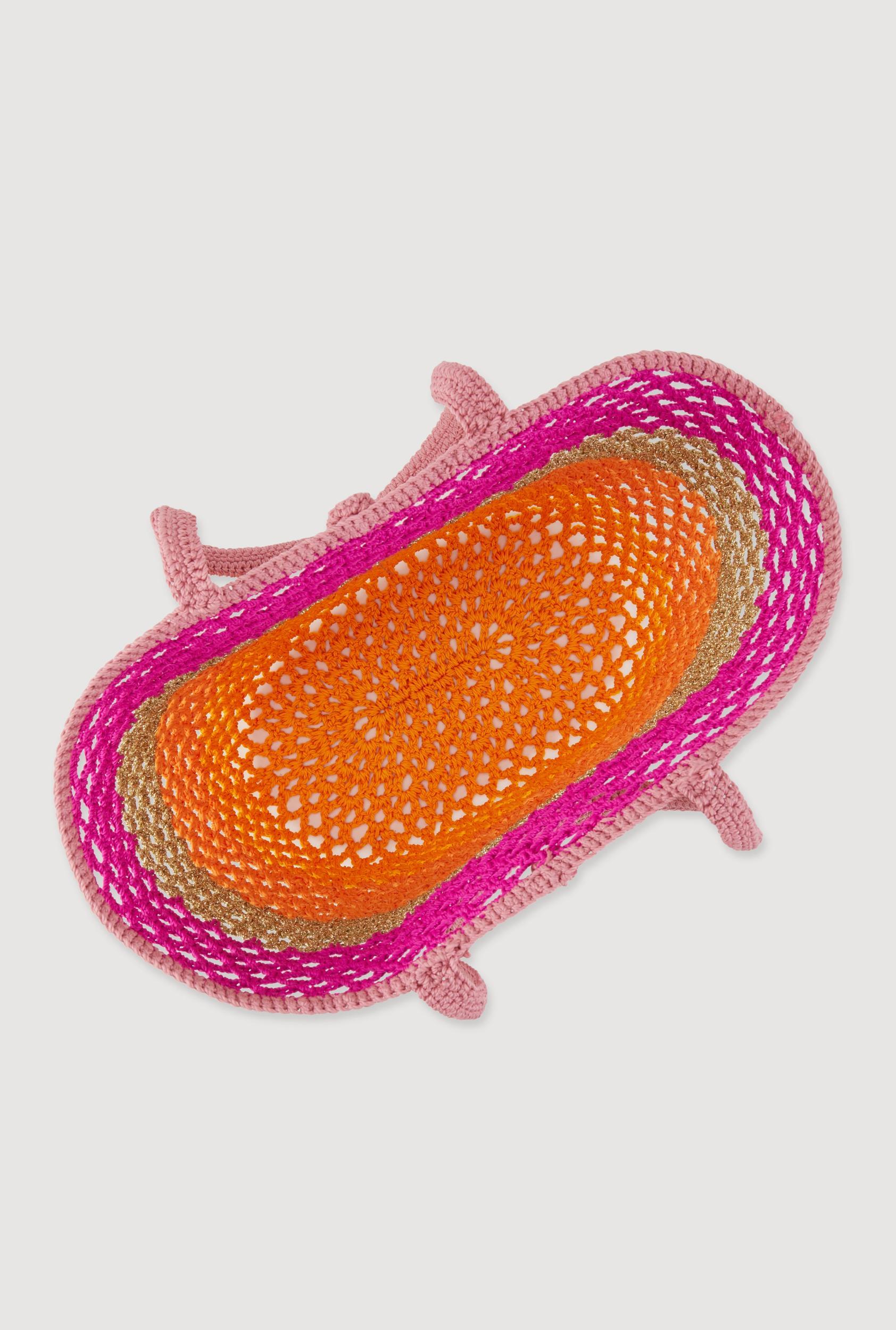 Color Block Lurex Crochet Tote Bag Unisex Product Image