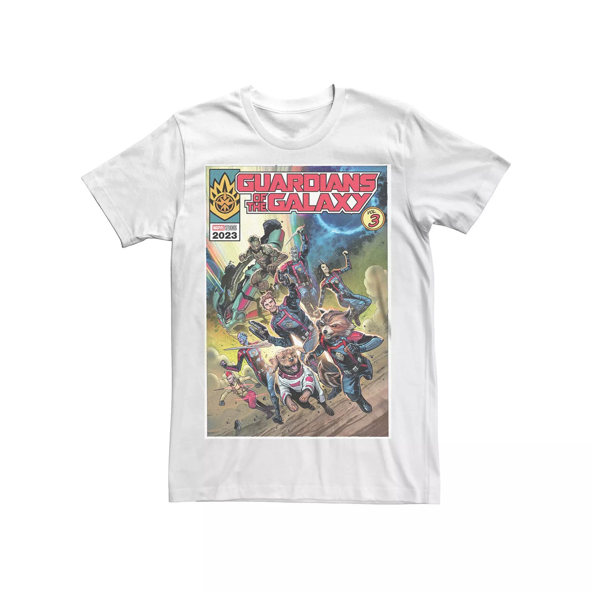Big & Tall Marvel Guardians Of The Galaxy Vol. 3 Action Comic Cover Graphic Tee, Men's,  Product Image