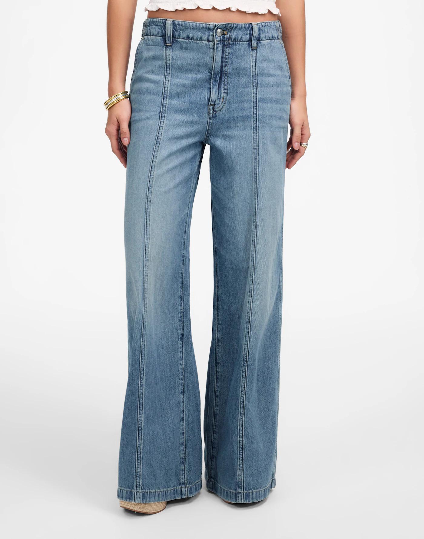 Petite Wide-Sweep Trousers: Airy Denim Edition Product Image