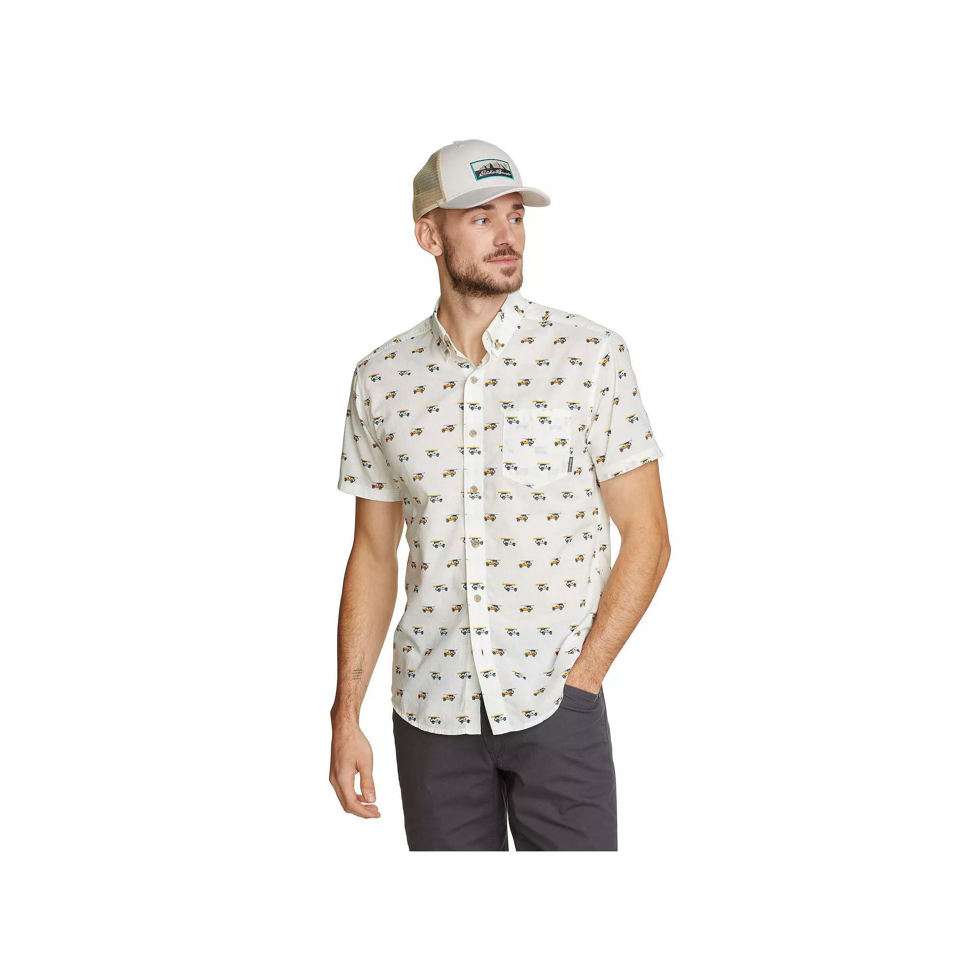 Big & Tall Eddie Bauer Short Sleeve Baja Shirt, Men's, Size: Large Tall, Off White Product Image