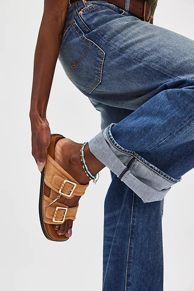 Sage Square Toe Footbed Slides Product Image