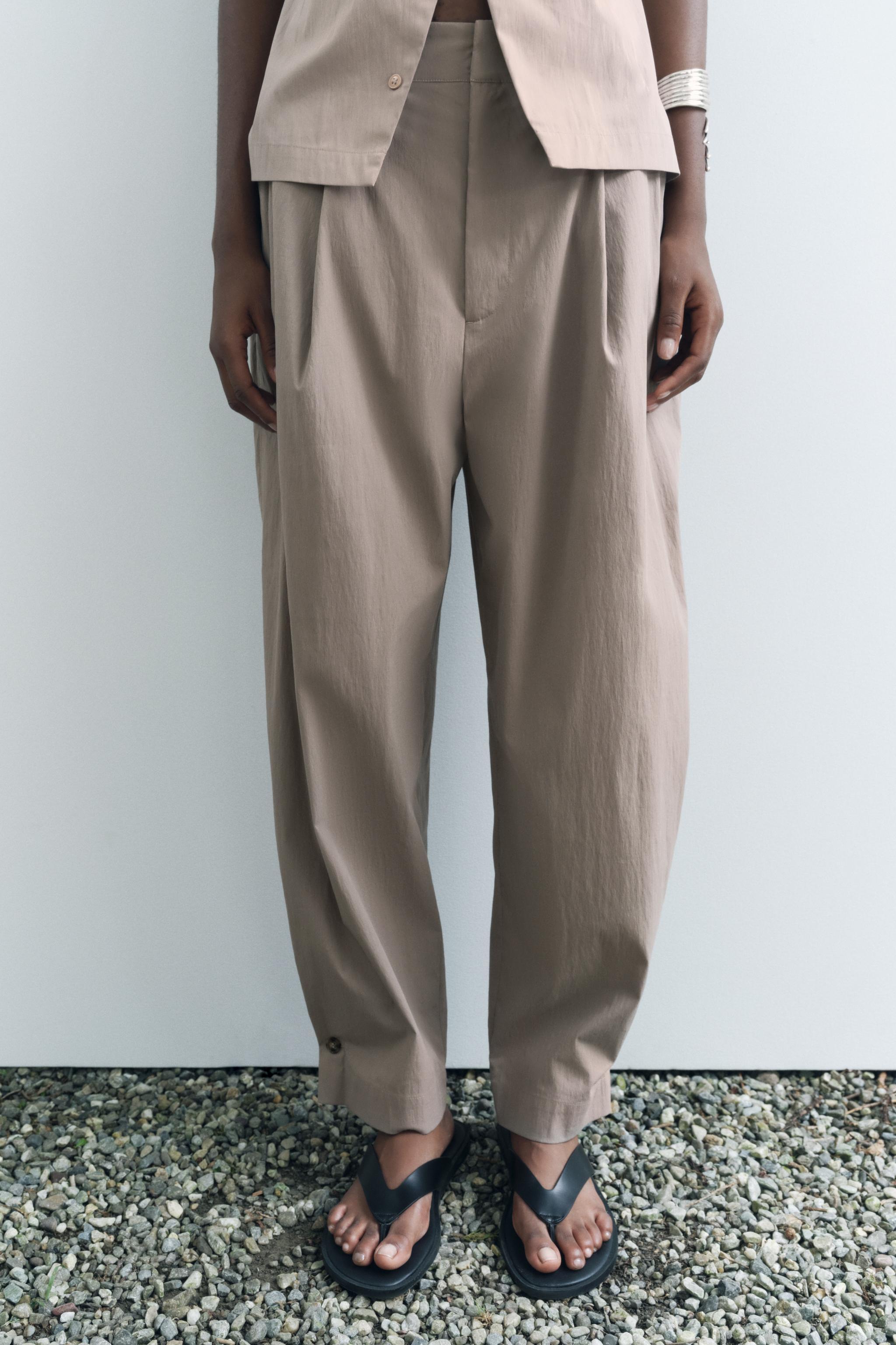 BUTTONED HEM PANTS ZW COLLECTION Product Image