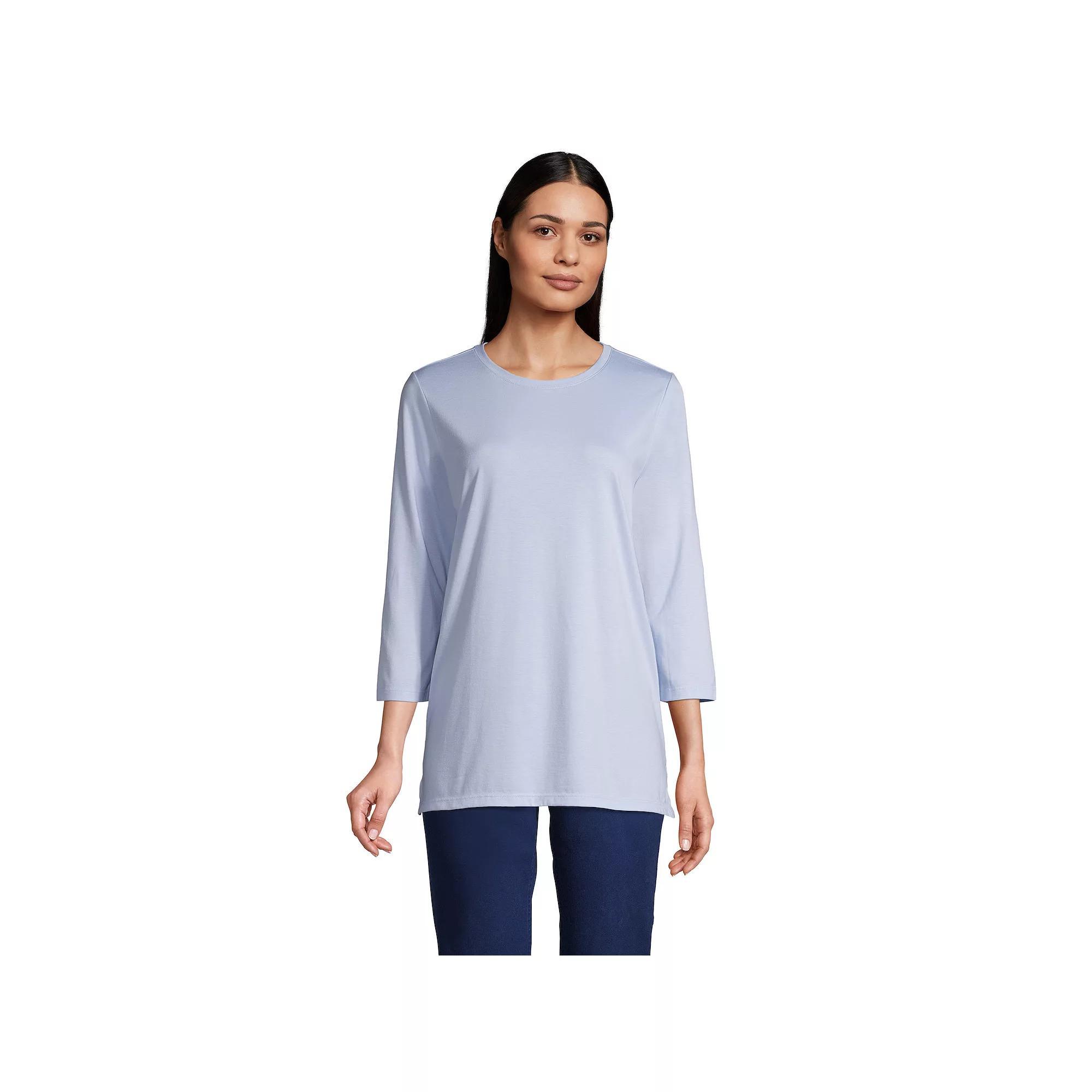 Women's Lands' End Supima Cotton Crewneck Tunic,  Product Image