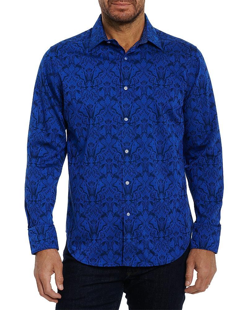 Mens Highland Stretch Cotton Jacquard Sport Shirt Product Image