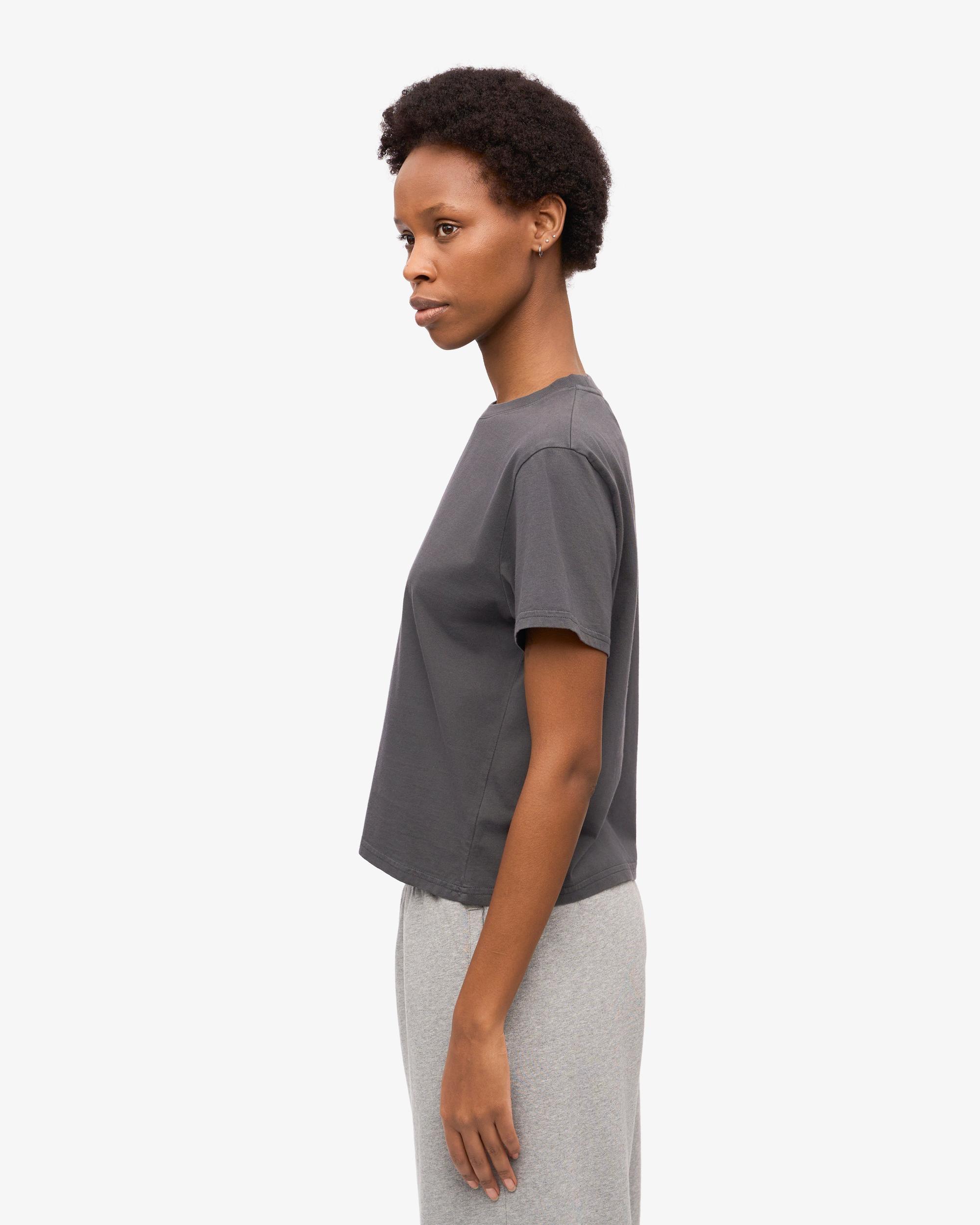 Organic Boxy Crop Tee - Lava Grey Product Image