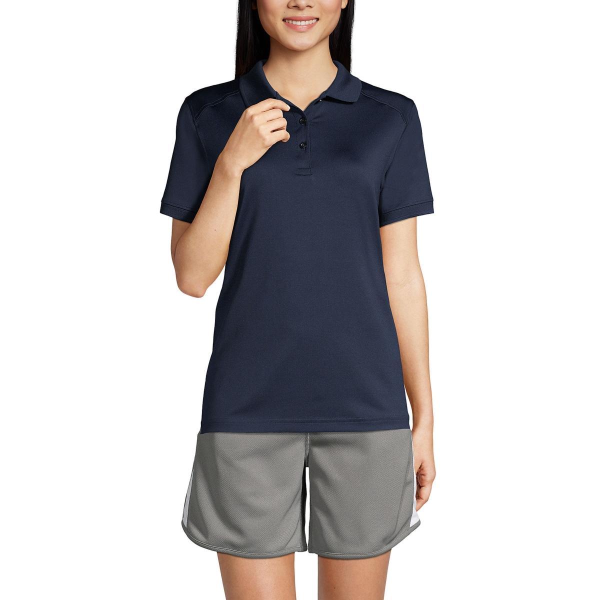 Women's Lands' End Short Sleeve Rapid Dry Polo Shirt, Size: Small, Green Product Image